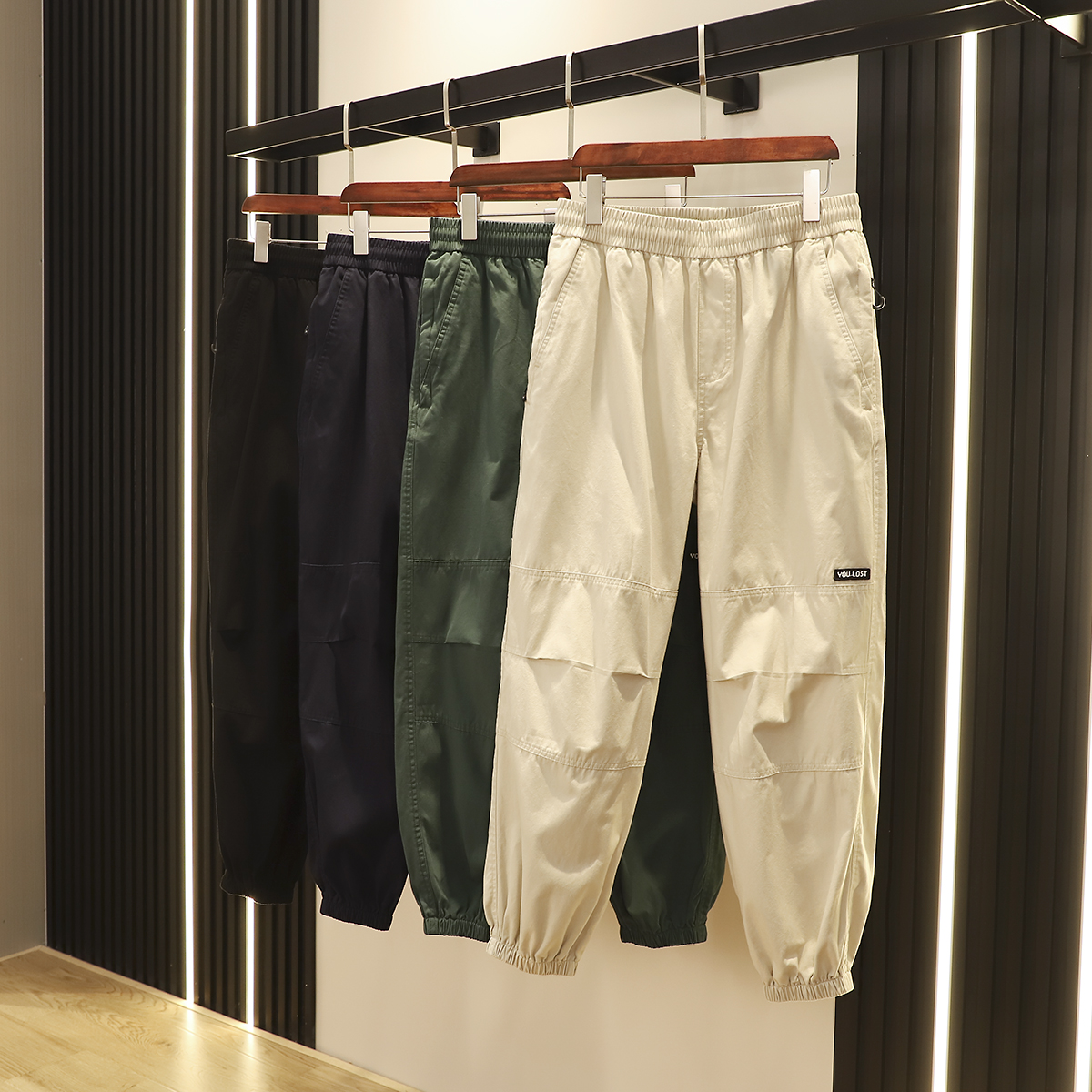 长裤束脚裤美式硬汉抗皱休闲裤