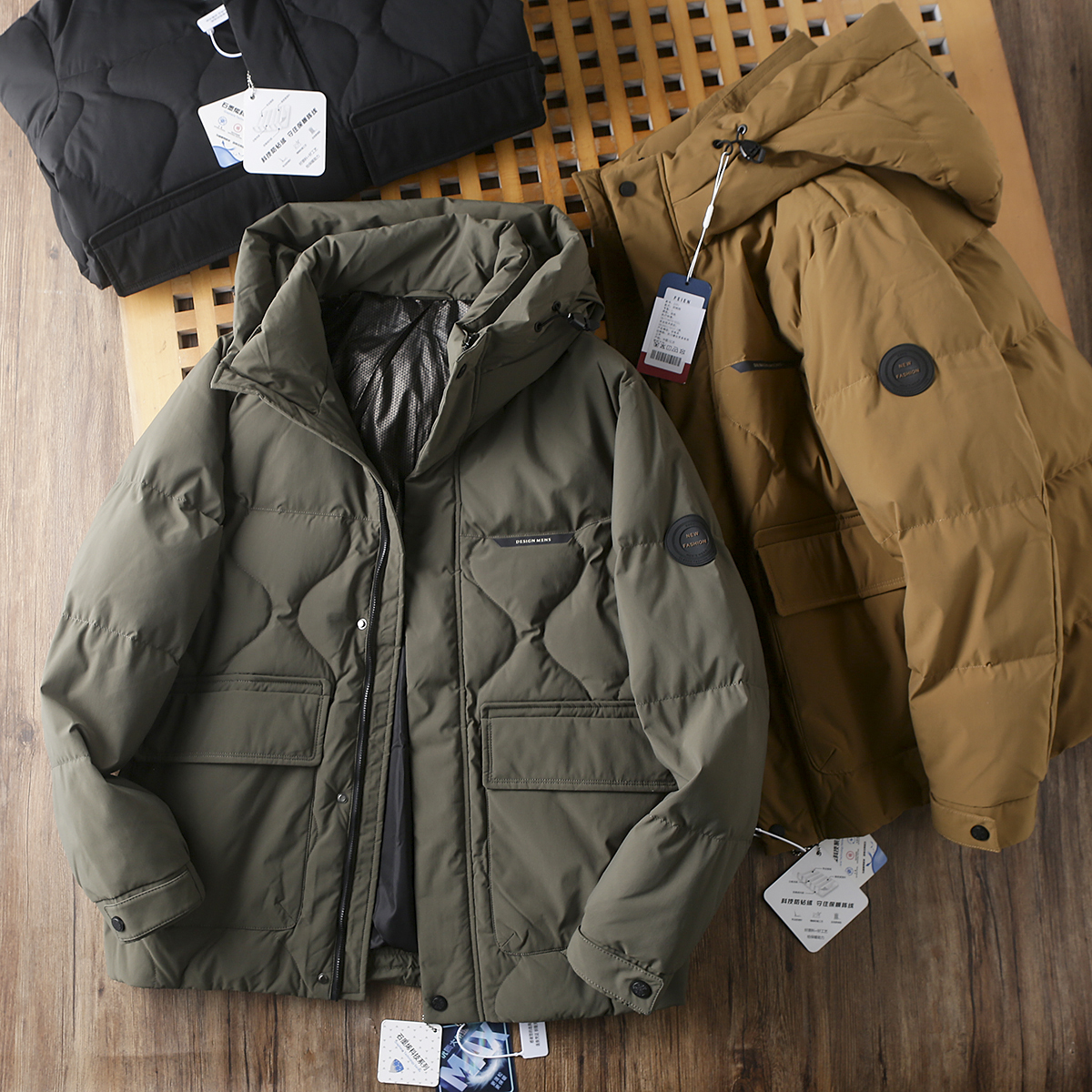 简约连帽休闲常规加厚保暖羽绒服