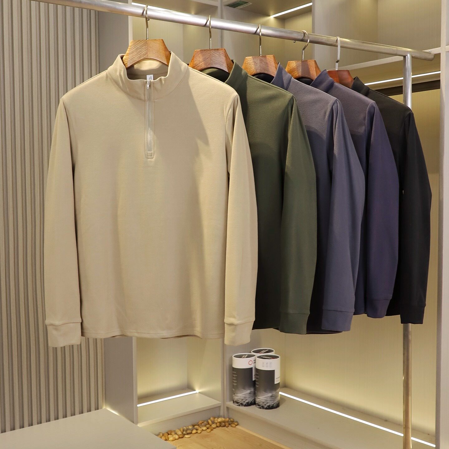 撤柜货~线下599~蓄热双面德绒~秋冬男士半拉链立领打底长袖T恤衫,男装,T恤,淘宝优惠券,粉丝福利购,淘宝优惠卷