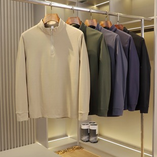 线下599 T恤衫 蓄热双面德绒 半拉链立领打底长袖 秋冬男士 撤柜货