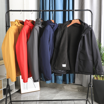 三合一可脱卸摇粒绒！秋冬男士加绒加厚户外防风抗寒冲锋衣外套