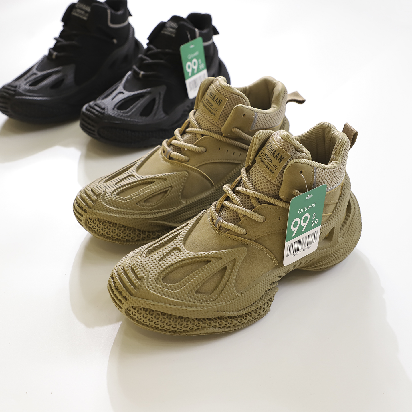 老美单~高颜值~99.99美刀~橡胶发泡大底男士户外高帮运动鞋休闲鞋