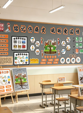 全国防灾减灾日黑板报布置众志成城抗震救灾中小学教室文化墙贴纸