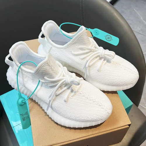 正品椰子350椰子鞋黑满天星