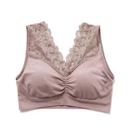 枫之欣蕾丝美背裹胸无缝内衣女士V领带胸垫打底吊带抹胸运动文胸