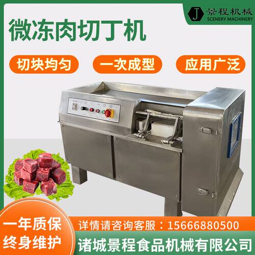 全自动立式微冻肉切丁机 商用三维冻肉切丁机器 不锈钢切肉粒设备