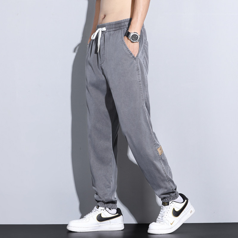 Y9968-P45牛仔裤男士夏季薄款宽松束脚哈伦莱赛尔天丝休闲九分裤,男装牛仔裤,星座224-1