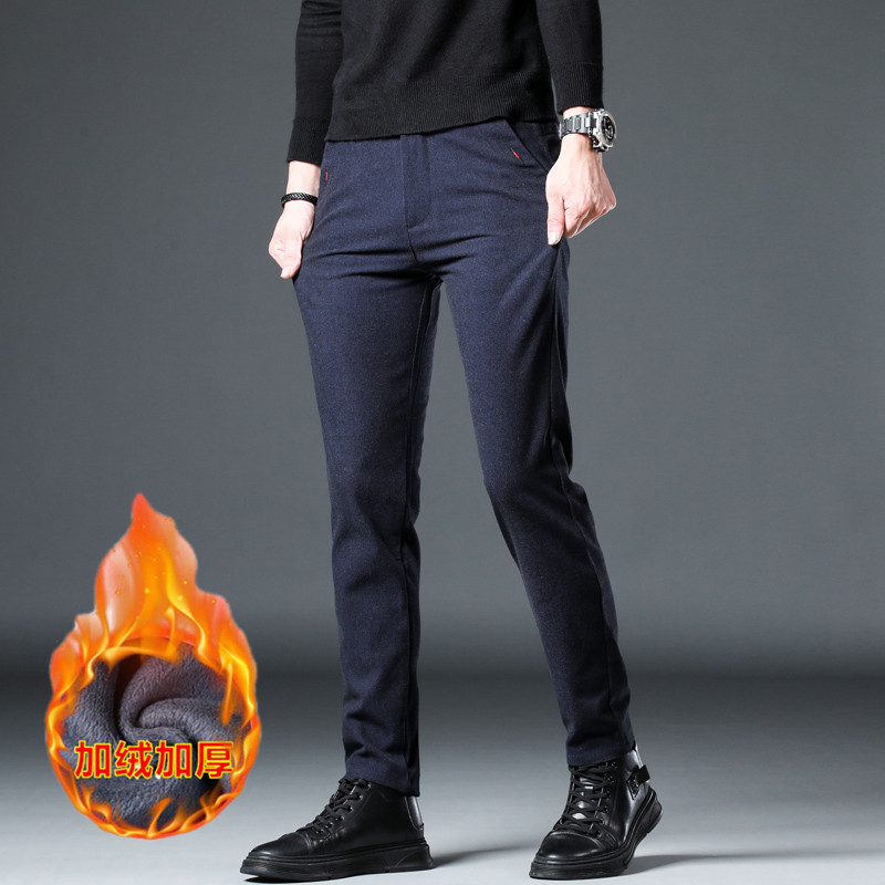 8875绒男士加绒休闲裤男秋冬款棉麻修身直筒弹力磨毛百搭裤子，商品下架区商品下架区，星座224-1