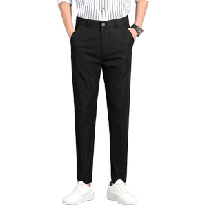 2024春夏男士休闲文艺西裤男黑色青少年男装商务裤子X8088p35外贸图片