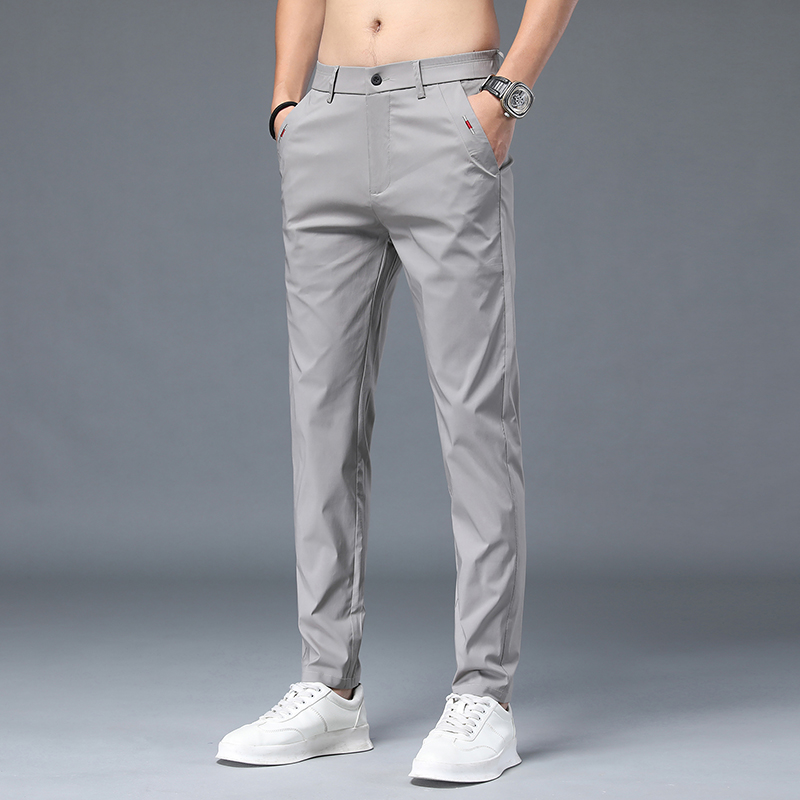 青年品质冰丝棉锦轻薄休闲裤男士百搭休闲商务上班裤8876-P40现货，男装休闲裤，星座224-1