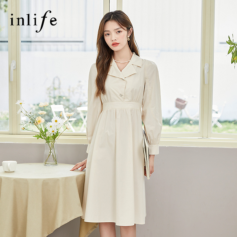 伊纳芙中长款inlife通勤纯棉面料