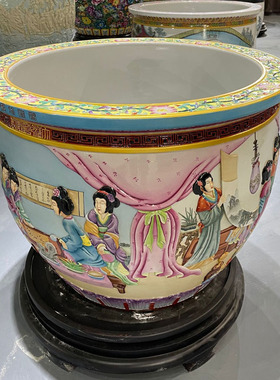 景德镇陶瓷家居现代简约客厅鱼缸