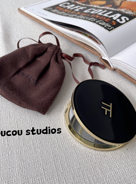 现货！TF黑金高级随身化妆镜 金属补妆镜 带收纳袋