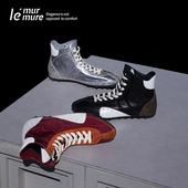 复古保龄球羊皮德训踝靴女靴子真皮 美式 Murmure 脏脏鞋