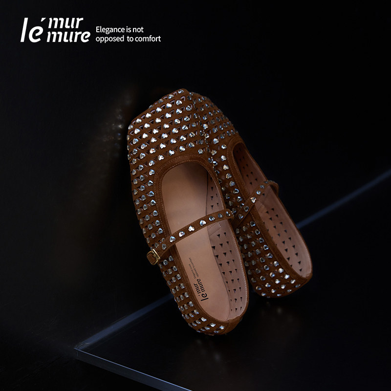 Le' Murmure “羊猄绒的温柔哑光叙事” 爱心烫钻 斜切方头玛丽珍,女鞋,玛丽珍鞋,淘宝优惠券,粉丝福利购,淘宝优惠卷