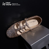 Murmure 限量毛感艺术葱丝玛丽珍芭蕾舞鞋 真皮单鞋 女春夏新款