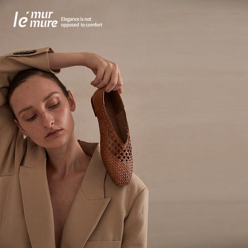 Le'Murmure设计师复古镂空平底