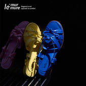 巴洛克凉鞋 步履生光 覆膜金属珠光山羊皮 Murmure 银河褶皱