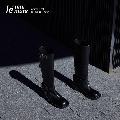 Le'Murmure水洗马皮手工骑士靴