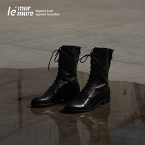 LeMurmure2022年秋季新款女鞋设计师烟管靴潮真皮手工中筒女靴