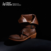 硬朗美学 纯手工擦色水牛皮西部短靴女 经典 机车 Murmure 美式