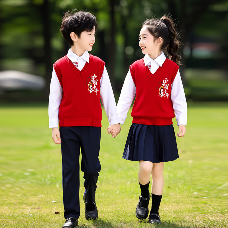 儿童大合唱演出服小学生红领巾爱国诗朗诵表演服装合唱服毕业班服