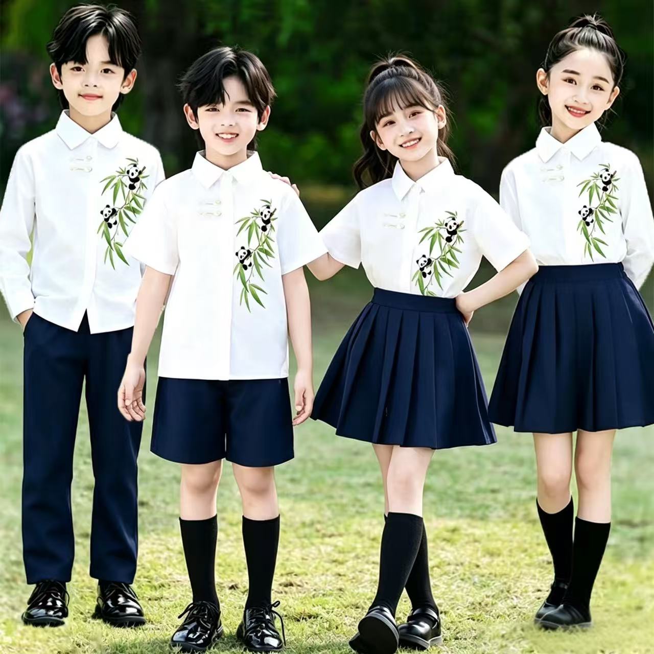 儿童演出服中国风小学生诗歌朗诵大合唱表演服幼儿园服毕业照班服