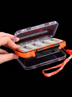 飞蝇毛钩盒便携防水收纳盒FLYBOX亮片飞蝇钩多功能路亚配件收纳盒