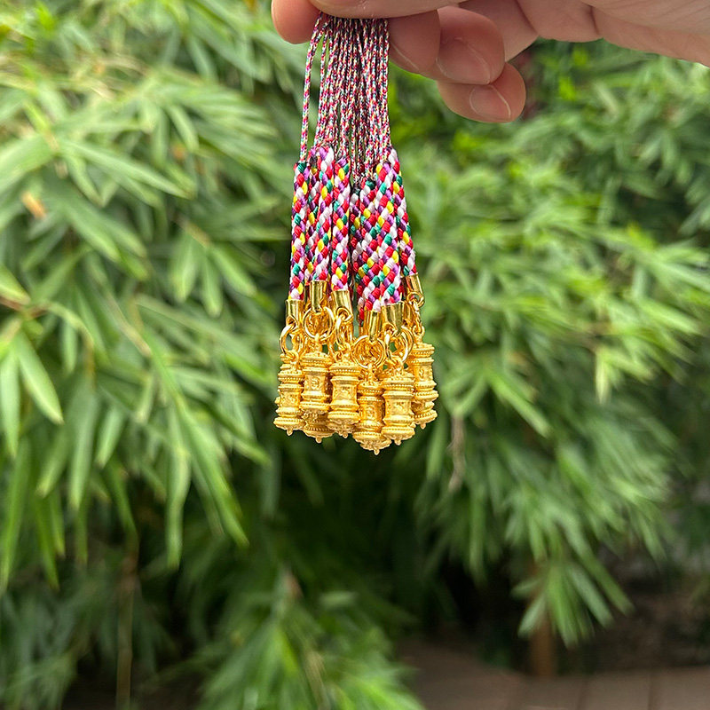 藏式彩色经筒金刚绳手机链挂件