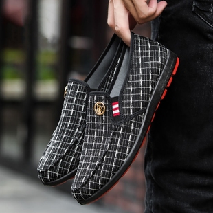 豆豆鞋 软底老北京布鞋 男式 2021春夏季 单鞋 韩版 一脚蹬帆布鞋 男 新款