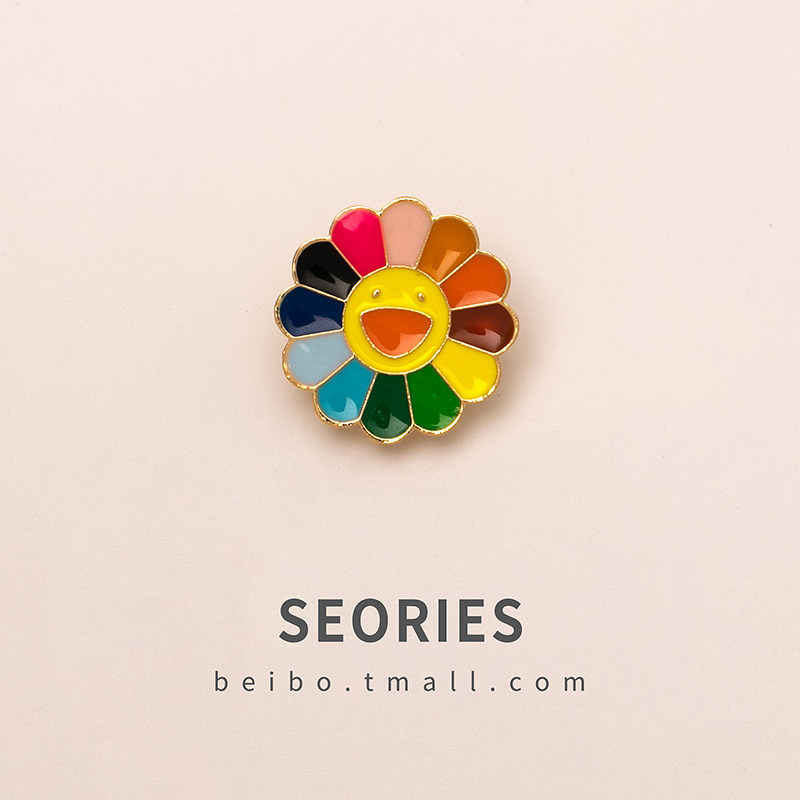 向日葵胸针新款潮个性一朵小红花别针可爱日系情侣学生女徽章饰品