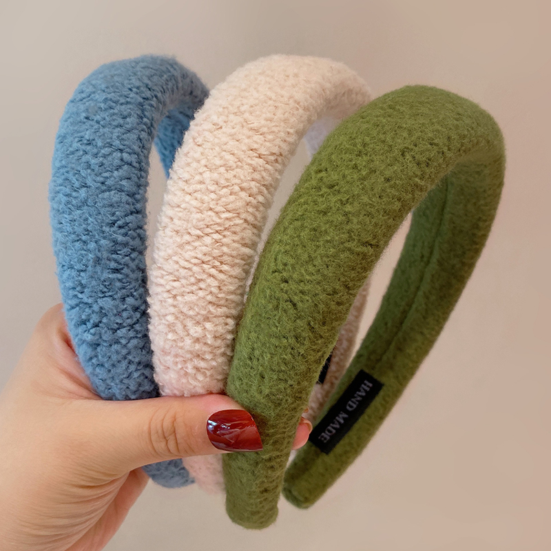 秋冬毛绒少女增高颅顶海绵发箍