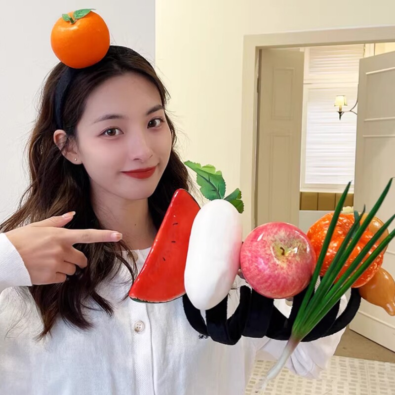 搞怪发箍蔬菜水果搞笑发卡头箍西瓜女主播直播道具创意儿童发饰