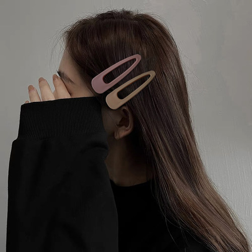 韩版简约磨砂侧边发夹鸭嘴夹