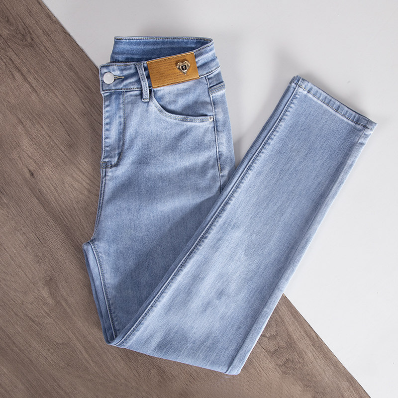 烟管裤九分设计感高腰薄款显瘦