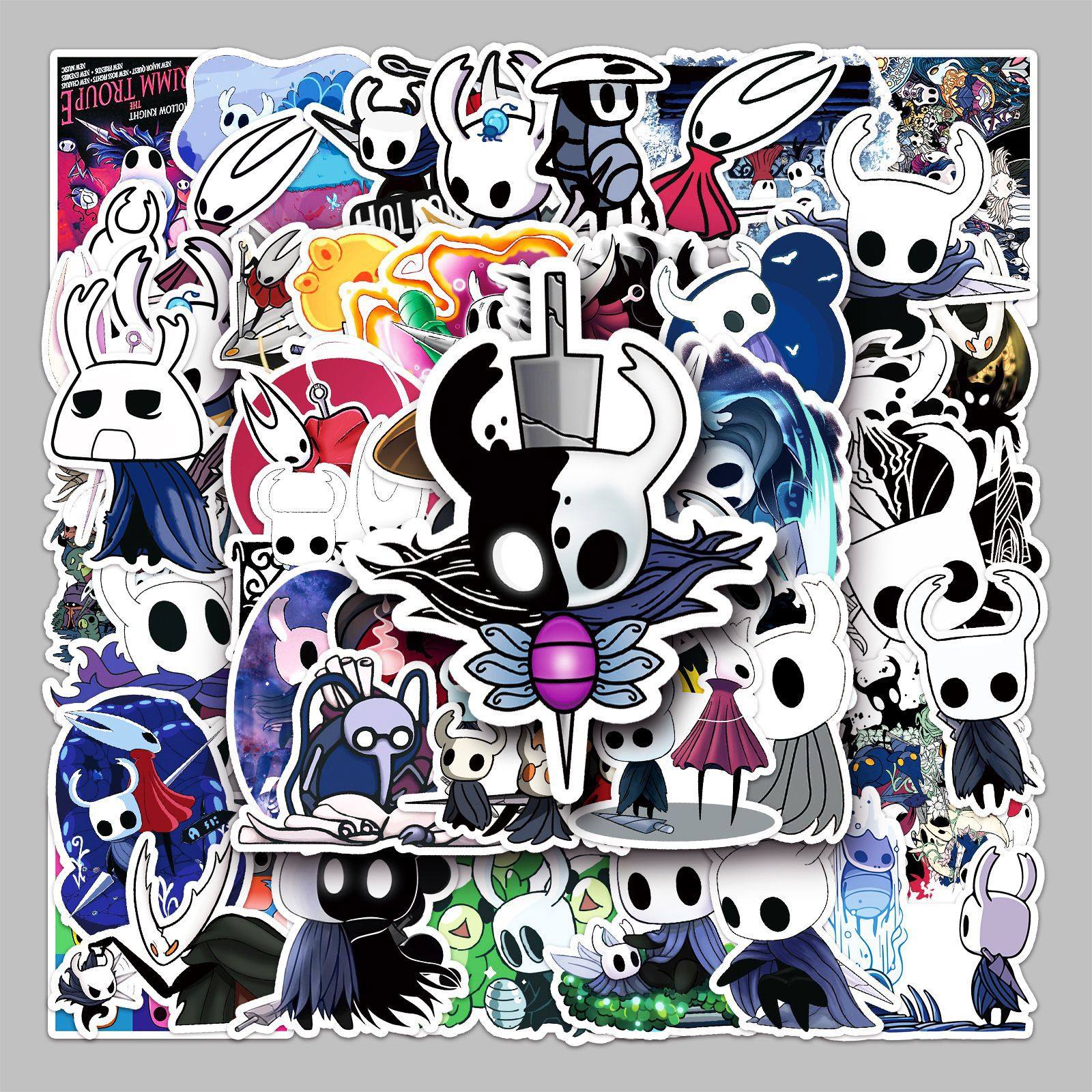 50张空洞骑士游戏周边卡通行李箱防水涂鸦贴纸滑板车电脑平板装饰,文具电教/文化用品/商务用品,贴纸/立体贴纸,淘宝优惠券,粉丝福利购,淘宝优惠卷