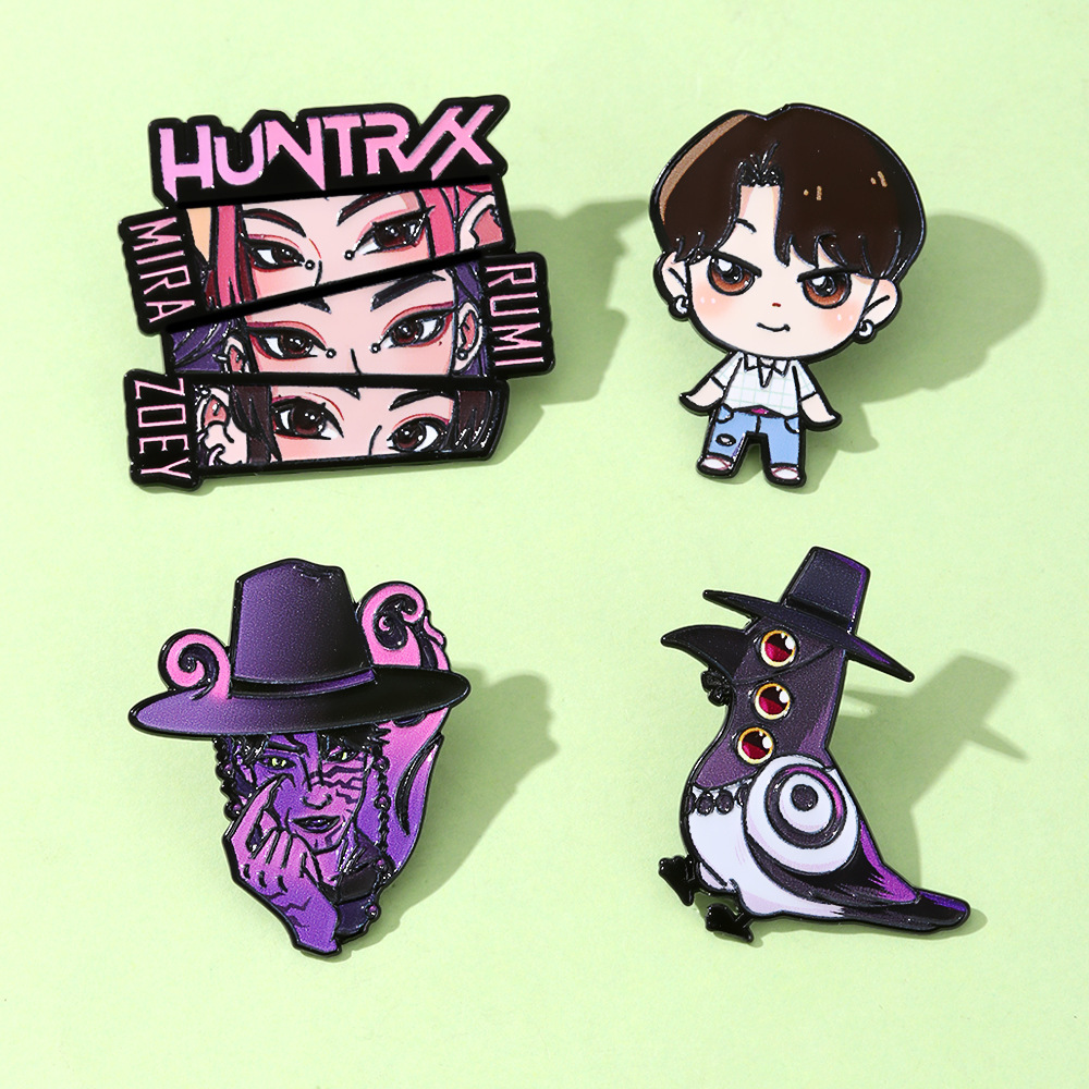 K-POP猎魔女团胸针卡通动漫金属徽章包包饰品服装胸针个性配饰