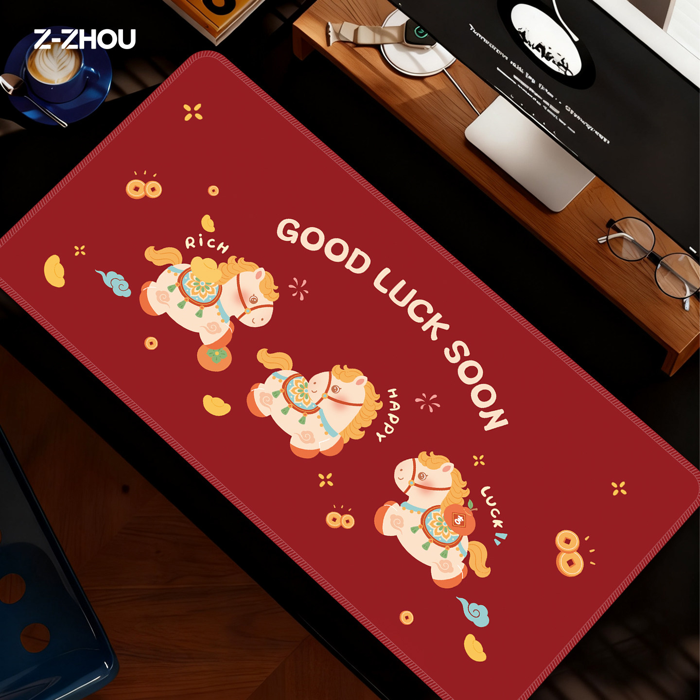 马年新款鼠标垫子超大号女生高颜值办公室键盘书桌垫高级家用定制