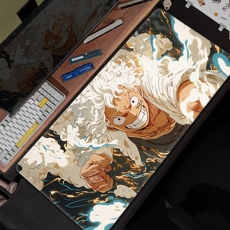 路飞海贼王鼠标垫超大号游戏垫动漫二次元电脑键盘桌垫定制滑鼠垫