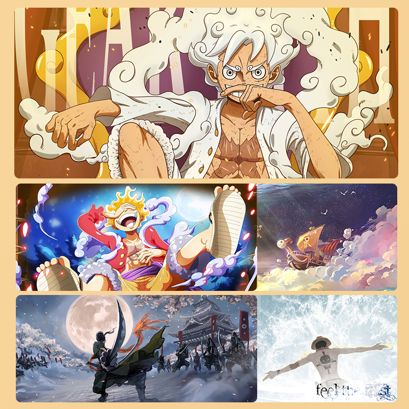 海贼王鼠标垫二次元动漫桌垫超大加厚锁边男生电竞游戏网咖防滑垫