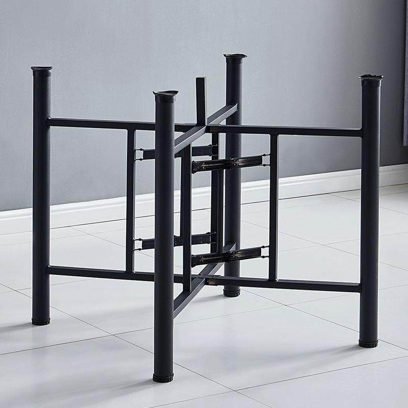 折叠架子桌子腿支架铁艺简易加厚加固酒店饭店经济型大圆桌便携式