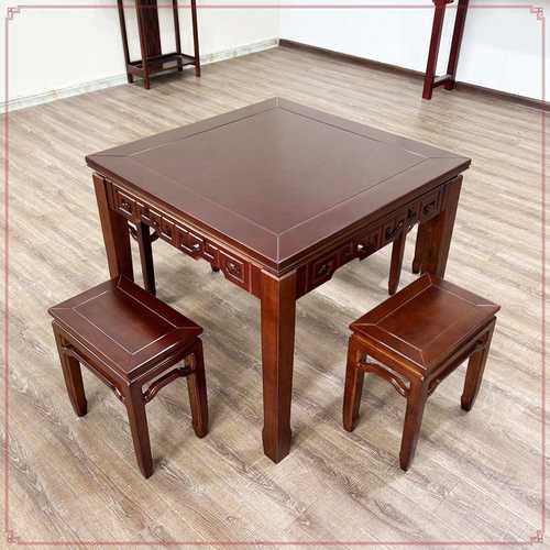 八仙桌实木方桌子客厅家用农村中堂老式实木餐桌饭店圆形正方形桌