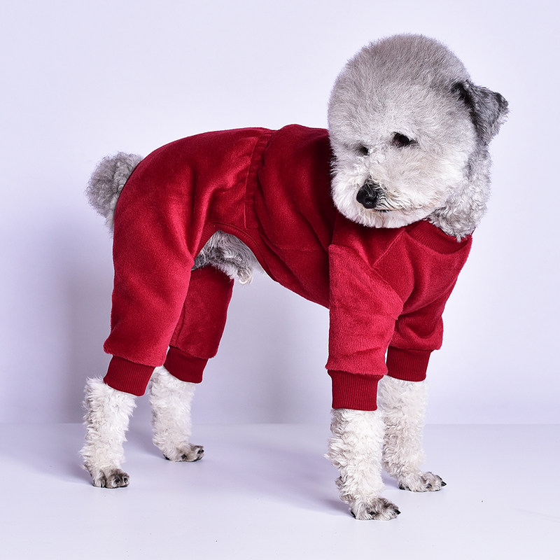 Ninkin新款狗狗四脚衣服贵宾比熊雪纳瑞柴犬柯基边牧不倒绒秋冬装