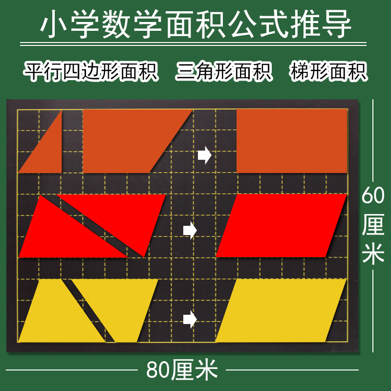 平行四边形的面积教具梯形三角形计算公式推导磁吸长方形图形变换小学数学教师公开课演示学具多边形平面几何 童状元旗舰店 淘优券