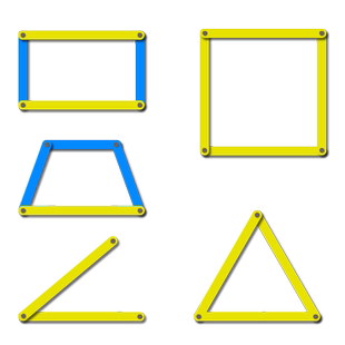 平行四边形活动框架教具大号磁性拼接条套装小学生学具数学图形活动角学习三角形三边关系长方形梯形教师用