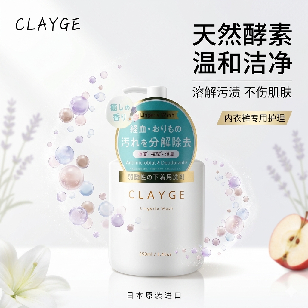 【日本进口】CLAYGE内衣洗衣液内裤清洗液洗内裤专用液免洗去血渍