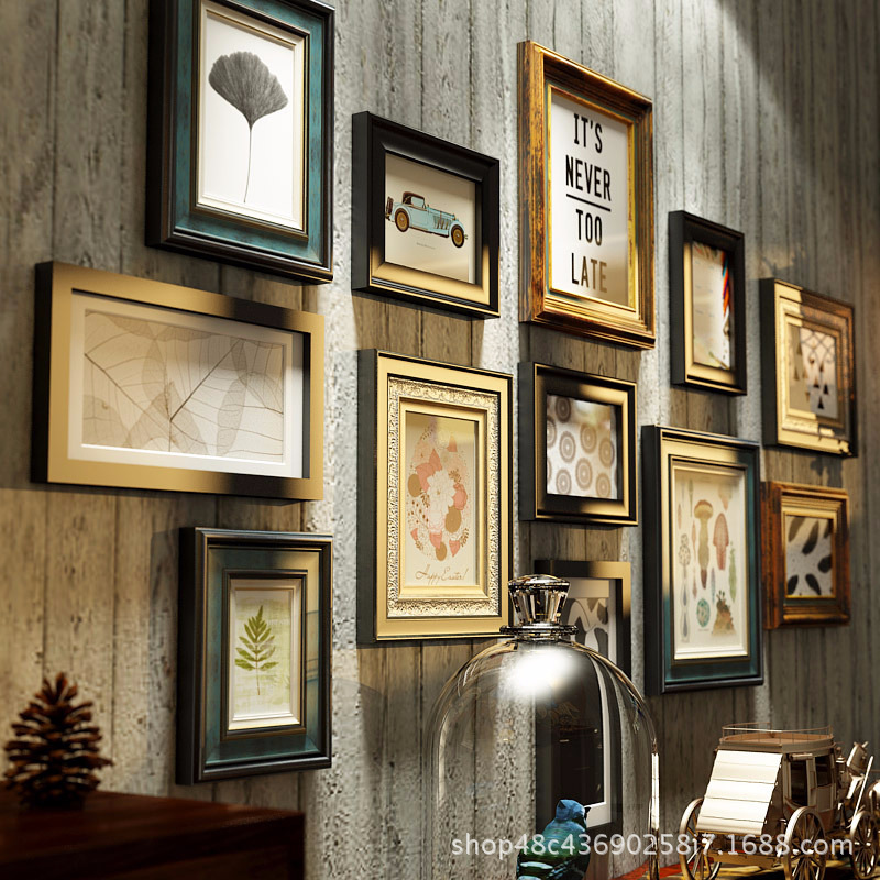American style solid wood Photo wall Photo frame combination originality Photo frame wall Retro European-style living room Decorative paintingin the Home accessories , Frame/Frames  category - from Buy2taobao.com to provide professional Taobao agent buy service