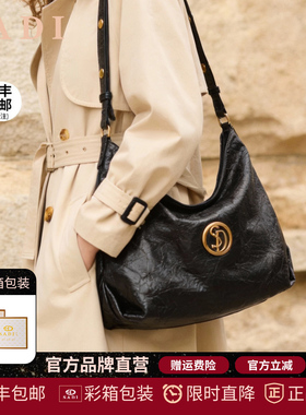 SADI萨迪头层牛皮腋下大容量hobo包简约通勤大号单肩斜挎女托特包