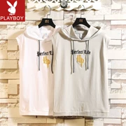 [Playboy VIP] Áo trùm đầu bằng cotton nam vest mùa hè không tay Áo len mỏng thể thao thủy triều - Áo vest cotton