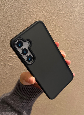 适用三星Galaxy手机壳S25防摔s24新款plus保护套5G外壳U磨砂s23透明+防指纹s21十fe简约S22肤感防滑白色黑色